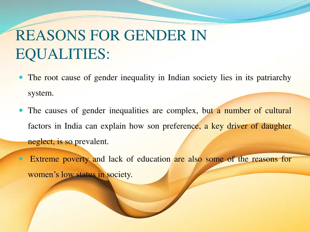 reasons for gender in equalities