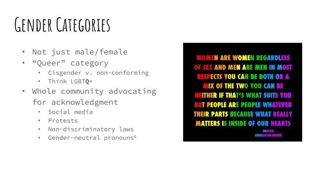 gender categories