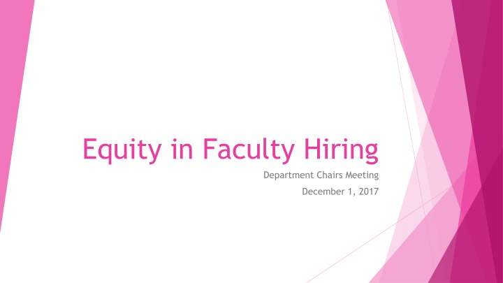 equity in faculty hiring