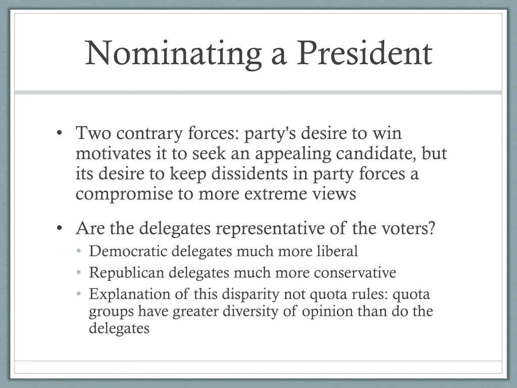nominating a president 1