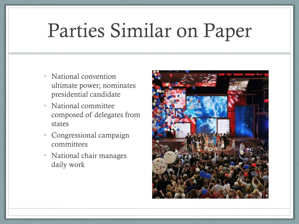parties similar on paper
