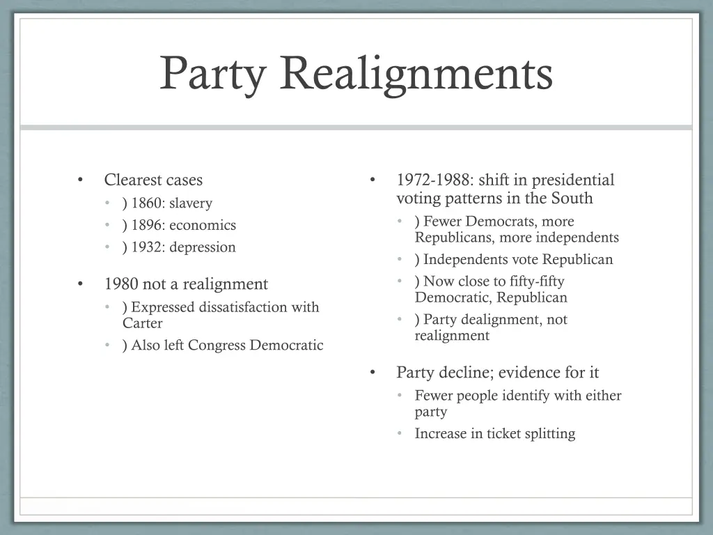 party realignments