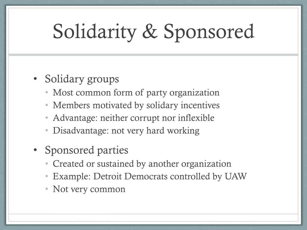 solidarity sponsored