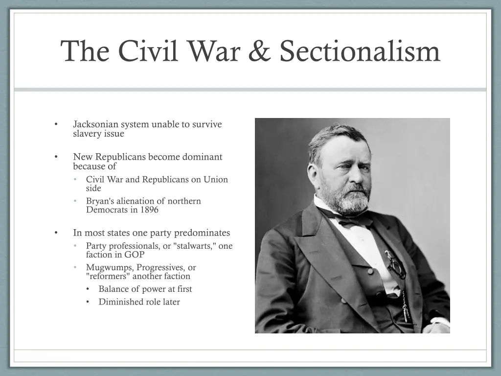 the civil war sectionalism