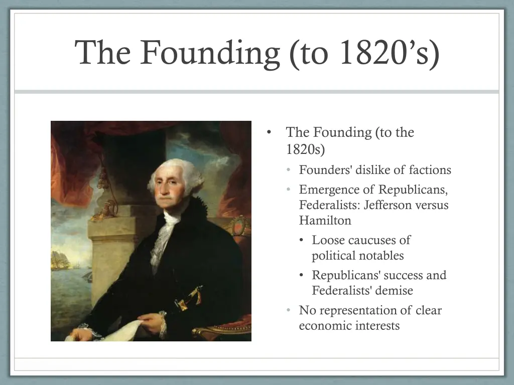 the founding to 1820 s