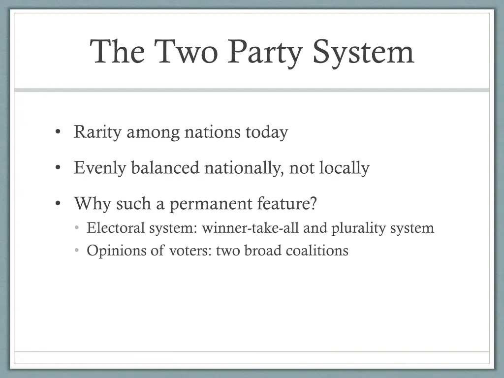 the two party system