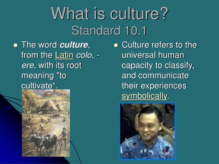 what is culture standard 10 1 the word culture