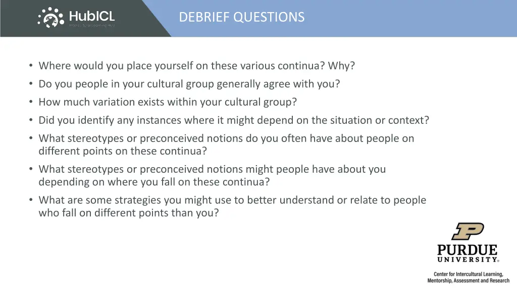 debrief questions