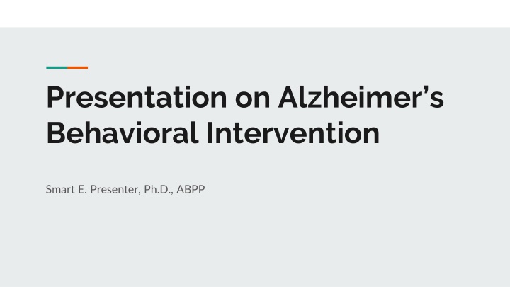 presentation on alzheimer s behavioral