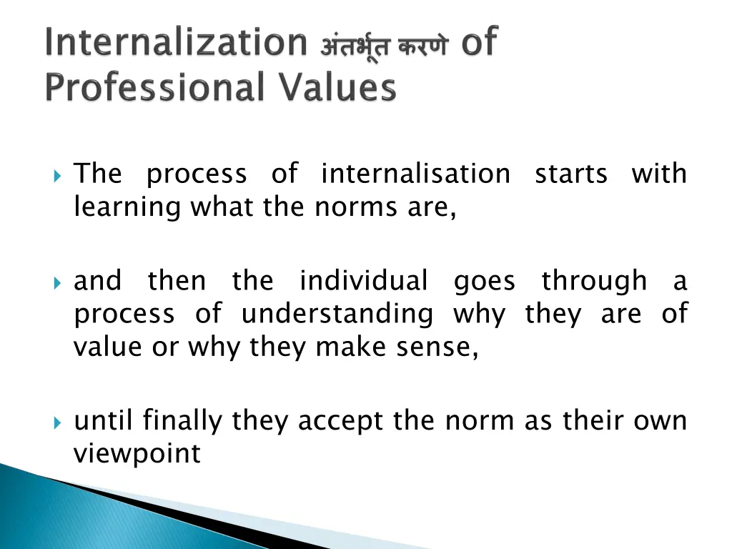 the process of internalisation starts with