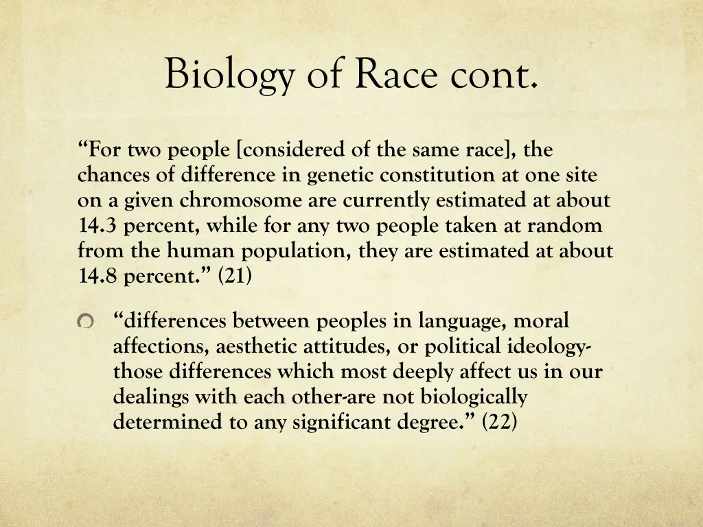 biology of race cont