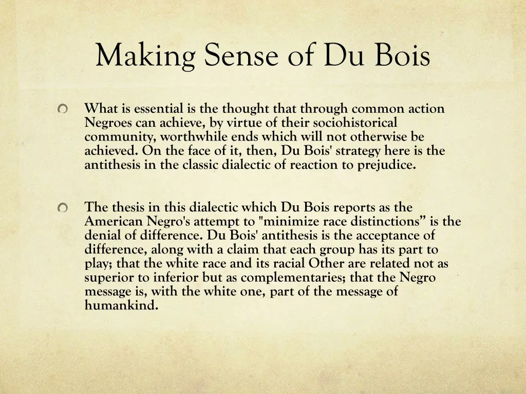 making sense of du bois