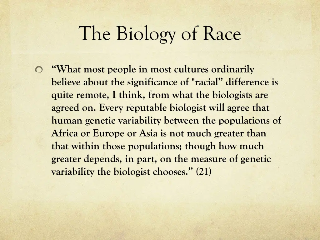the biology of race