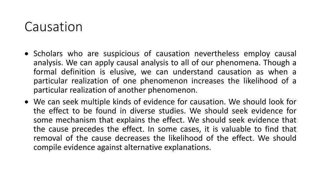 causation