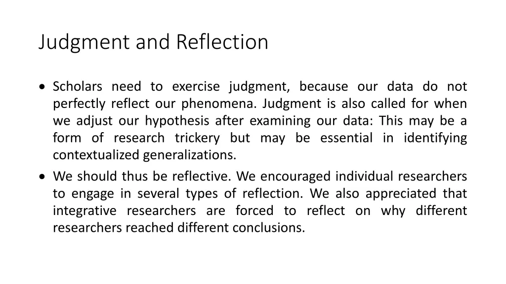 judgment and reflection
