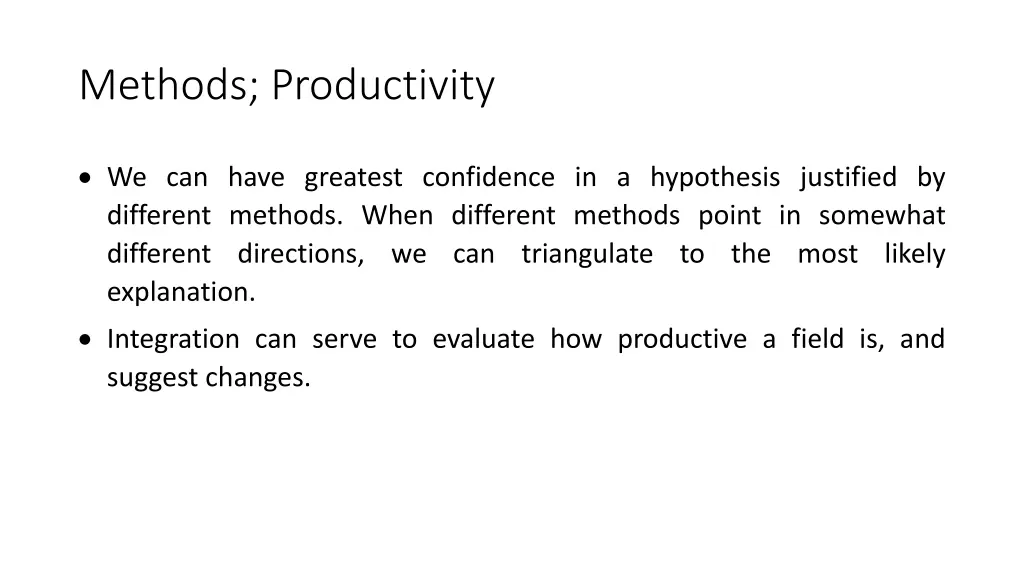 methods productivity