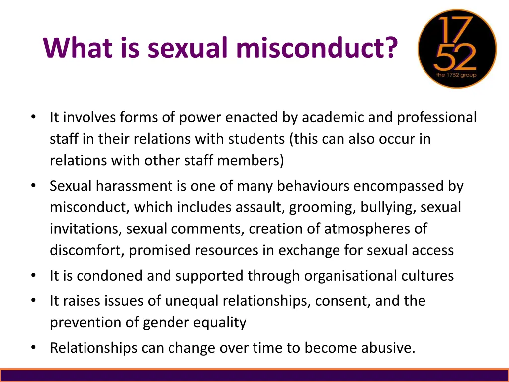 what is sexual misconduct
