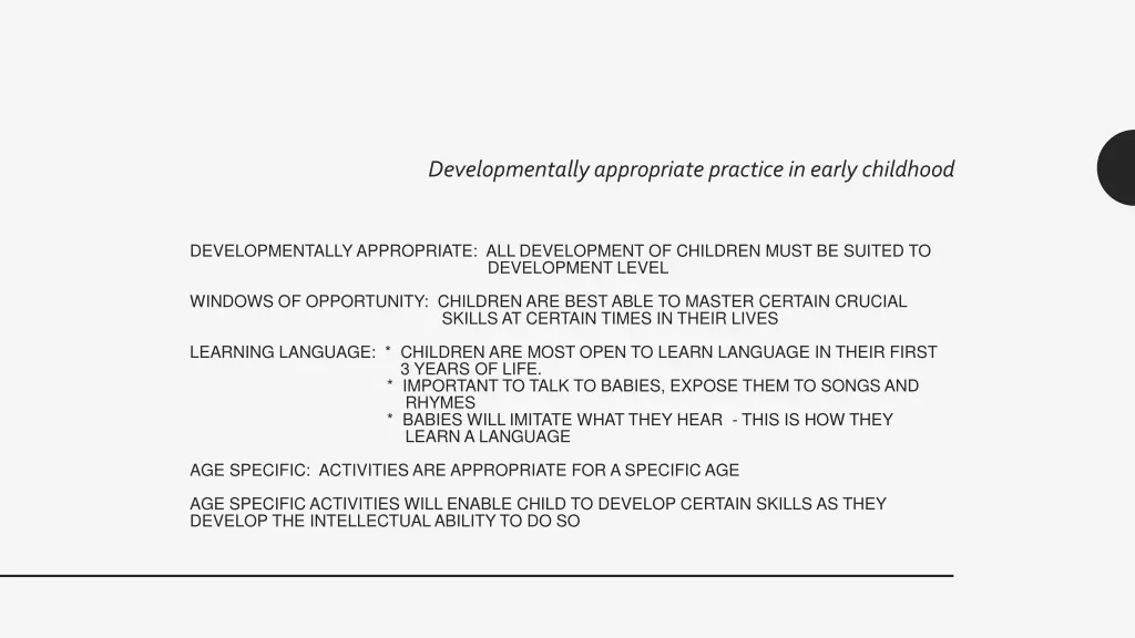 developmentally appropriate practice in early
