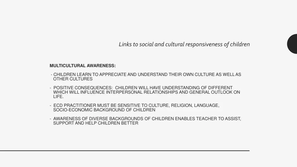 links to social and cultural responsiveness