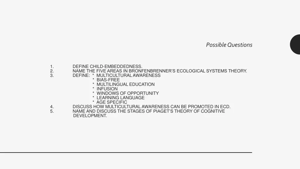 possible questions