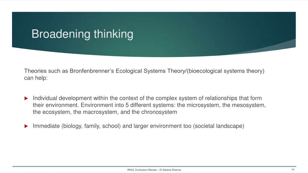 broadening thinking