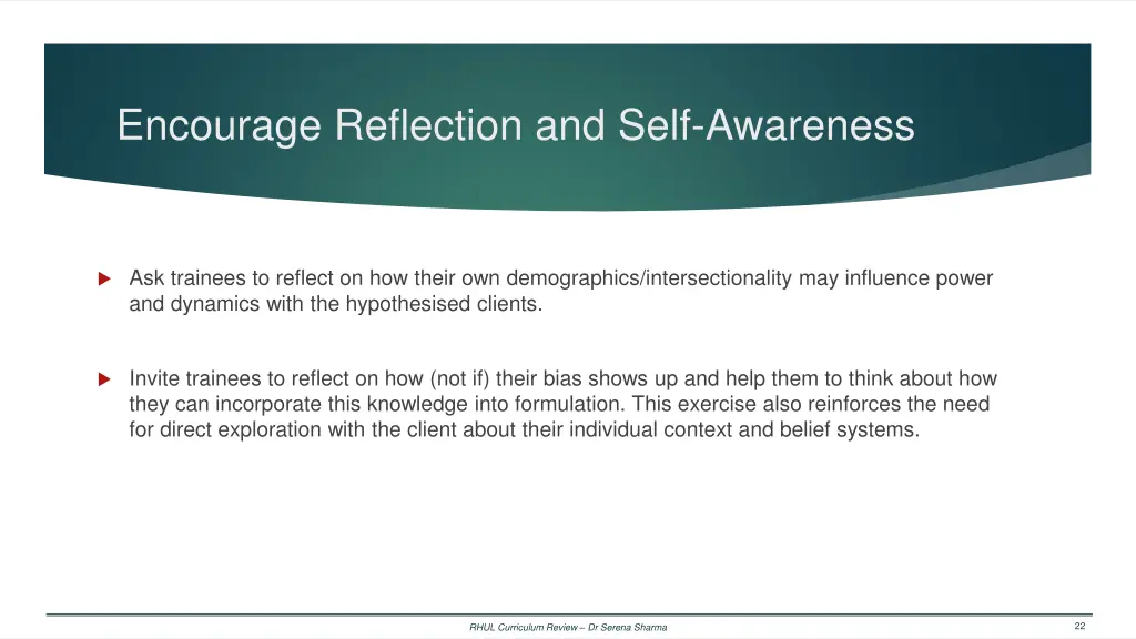 encourage reflection and self awareness