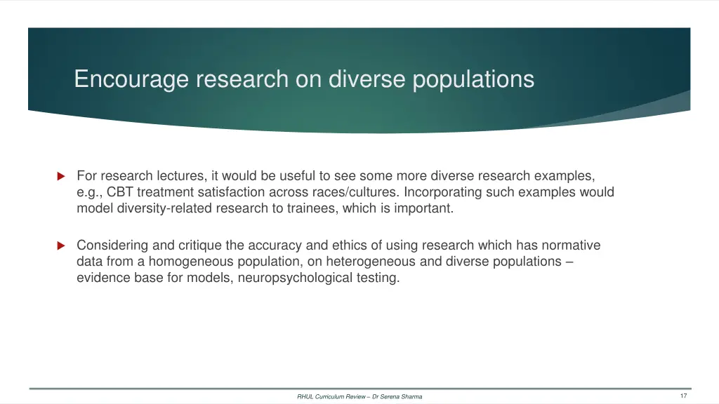 encourage research on diverse populations
