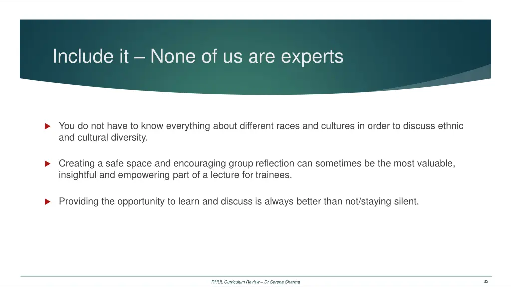 include it none of us are experts