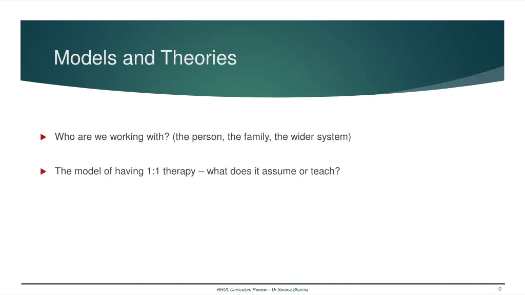 models and theories
