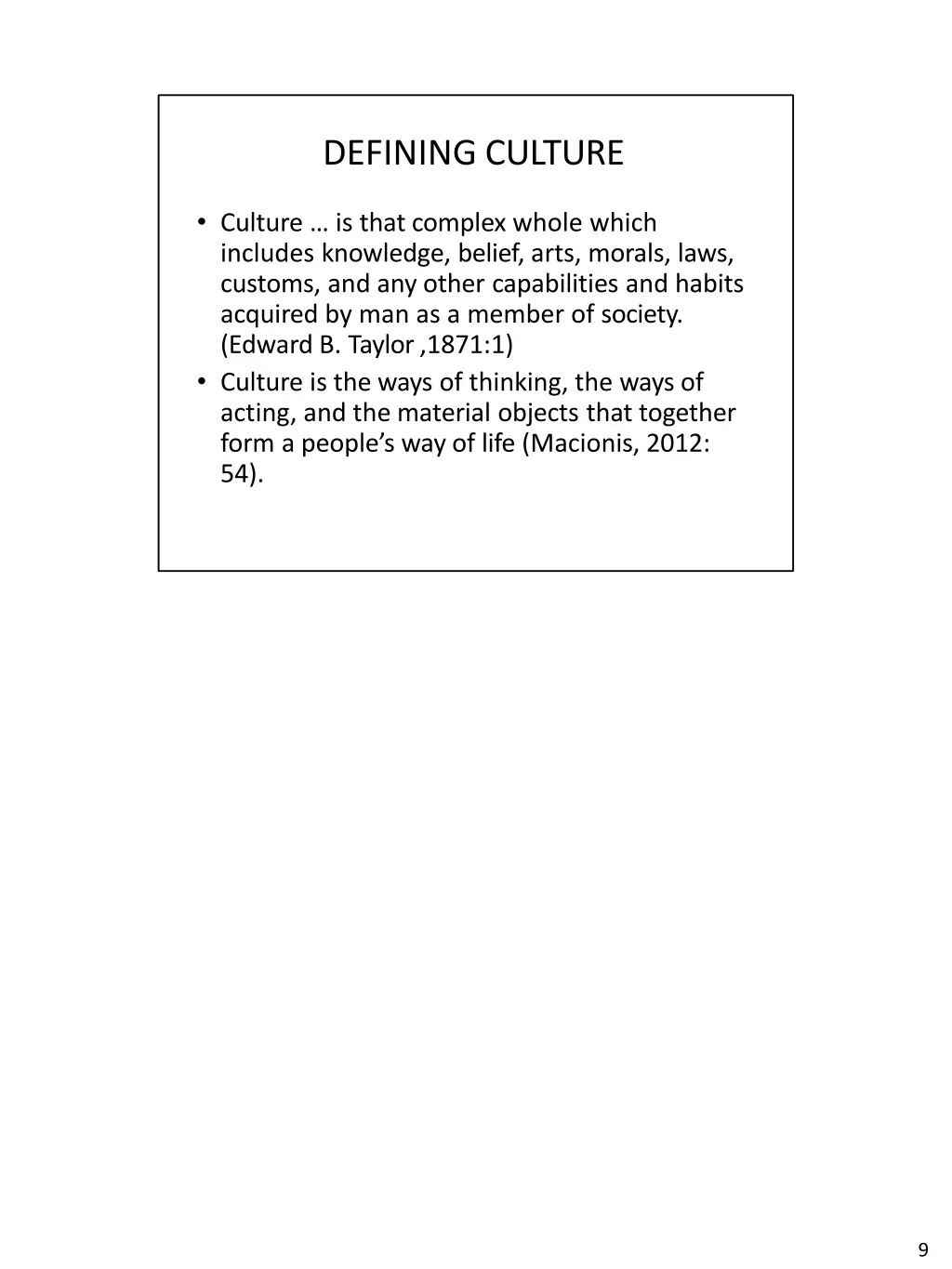defining culture