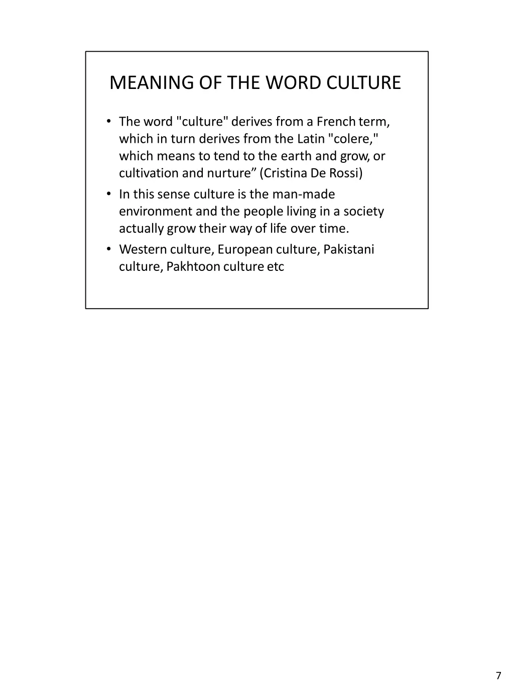 meaning of the word culture