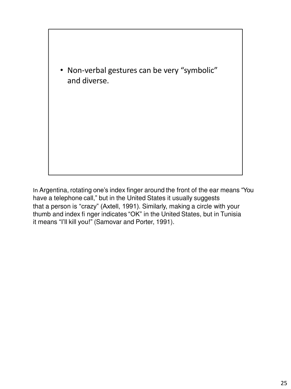 non verbal gestures can be very symbolic