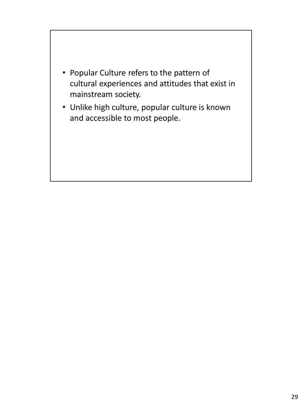 popularculture refers to the pattern of cultural