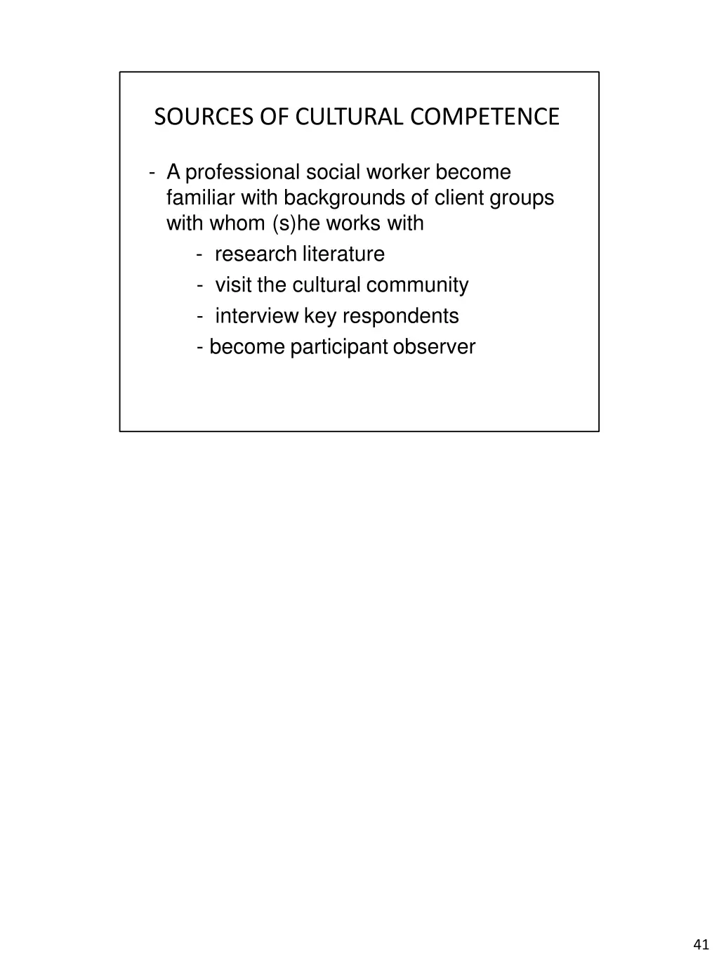sources of cultural competence