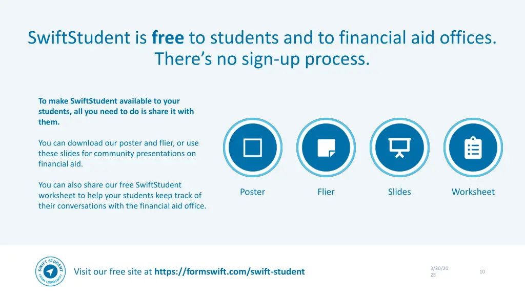 swiftstudent is free to students and to financial