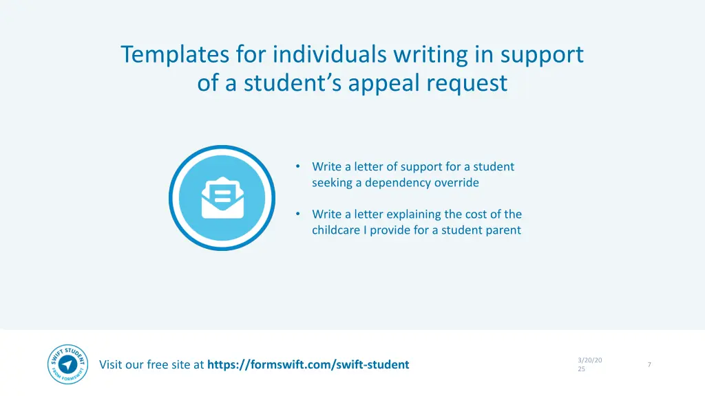templates for individuals writing in support
