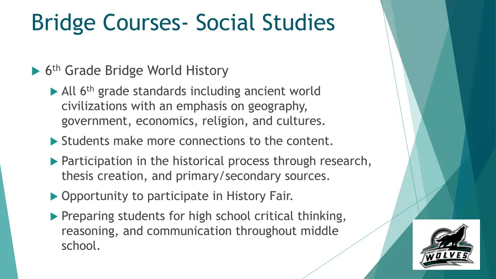 bridge courses social studies