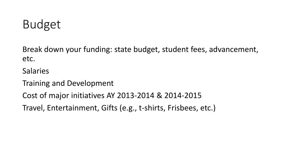 budget