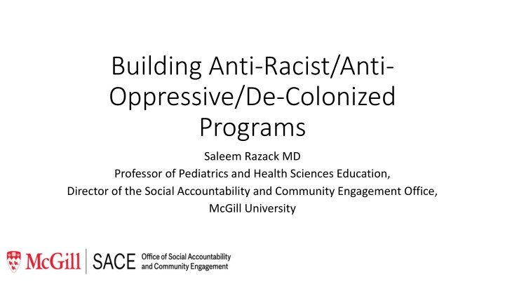 building anti racist anti oppressive de colonized