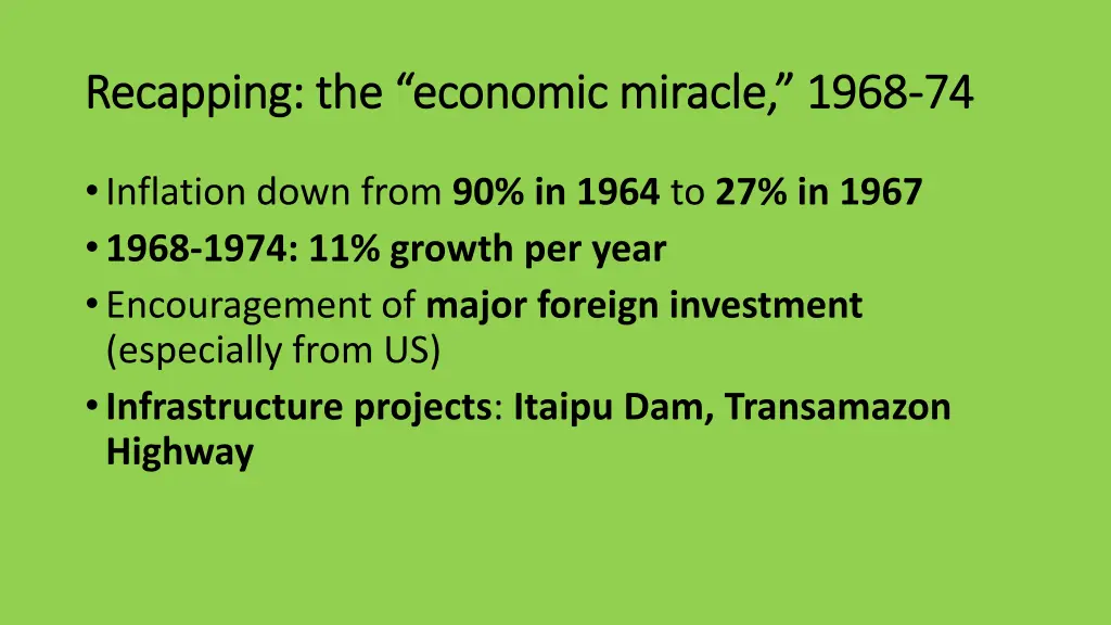 recapping the economic miracle 1968 recapping