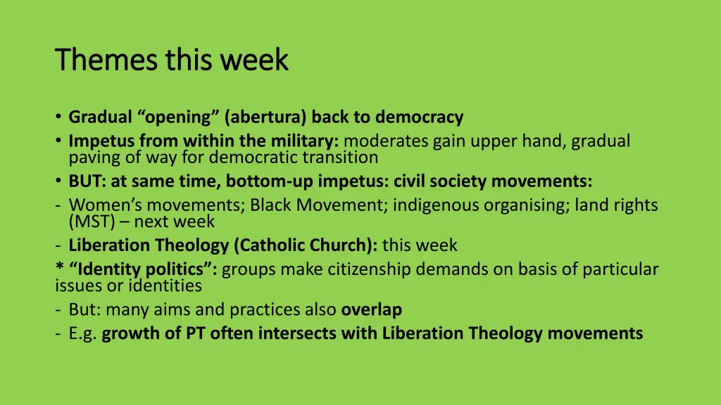 themes this week themes this week