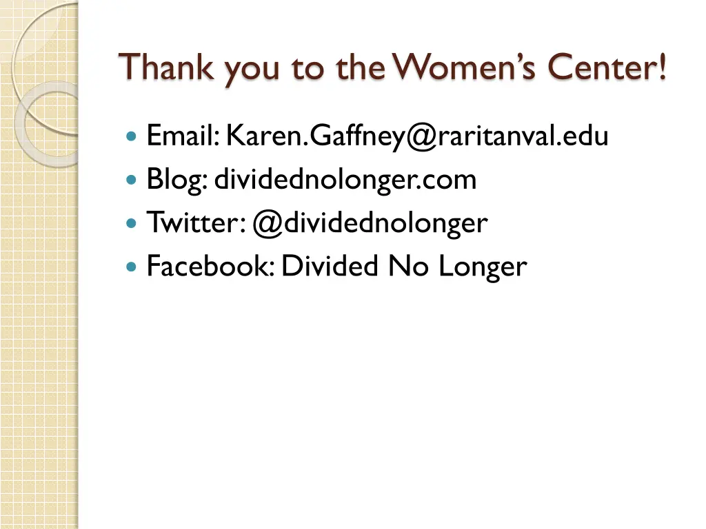 thank you to the women s center