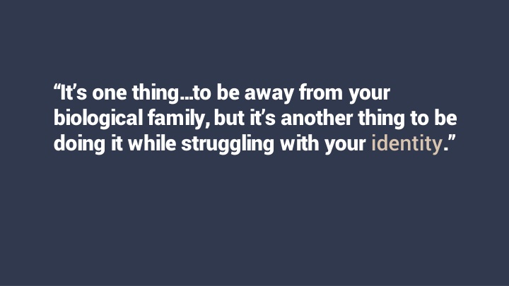 it s one thing to be away from your biological