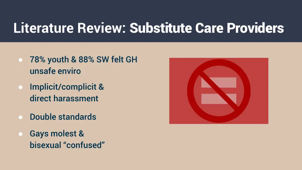 literature review substitute care providers