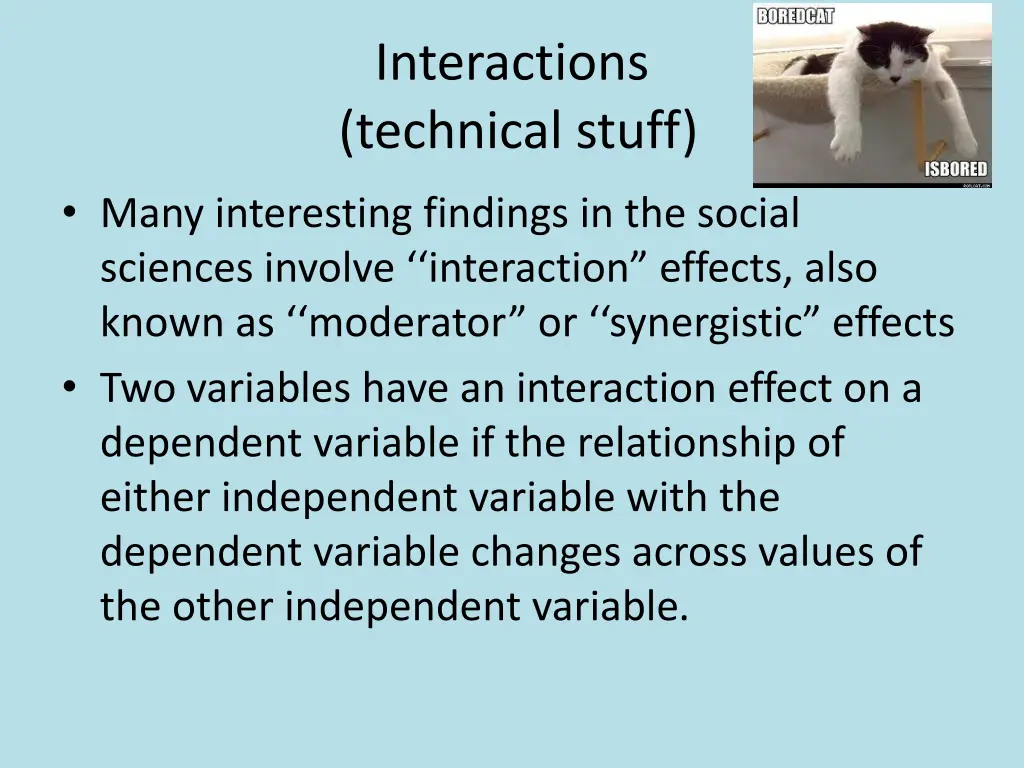 interactions technical stuff
