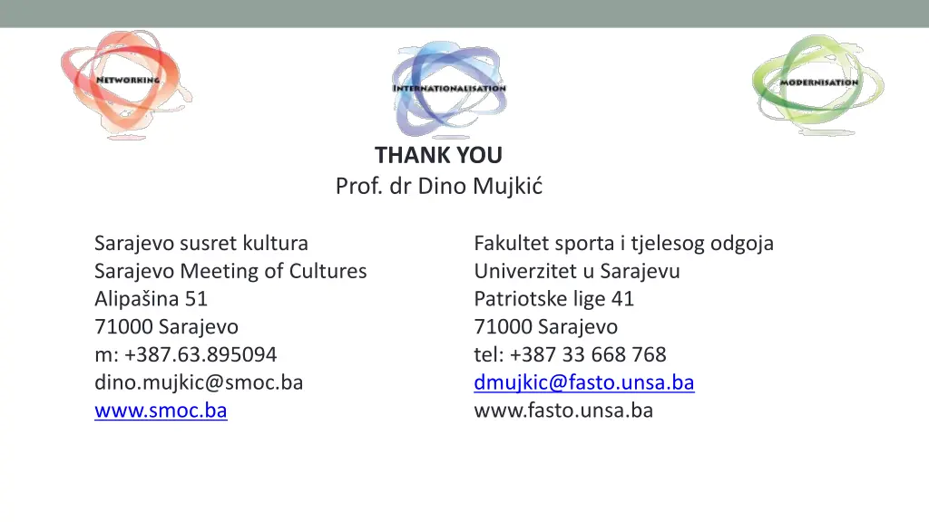 thank you prof dr dino mujki