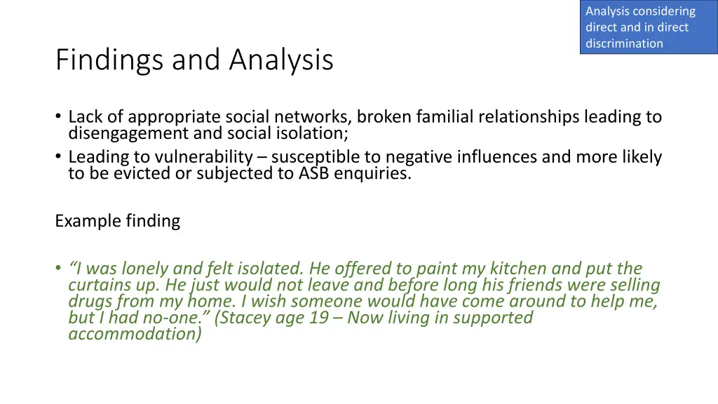 analysis considering direct and in direct