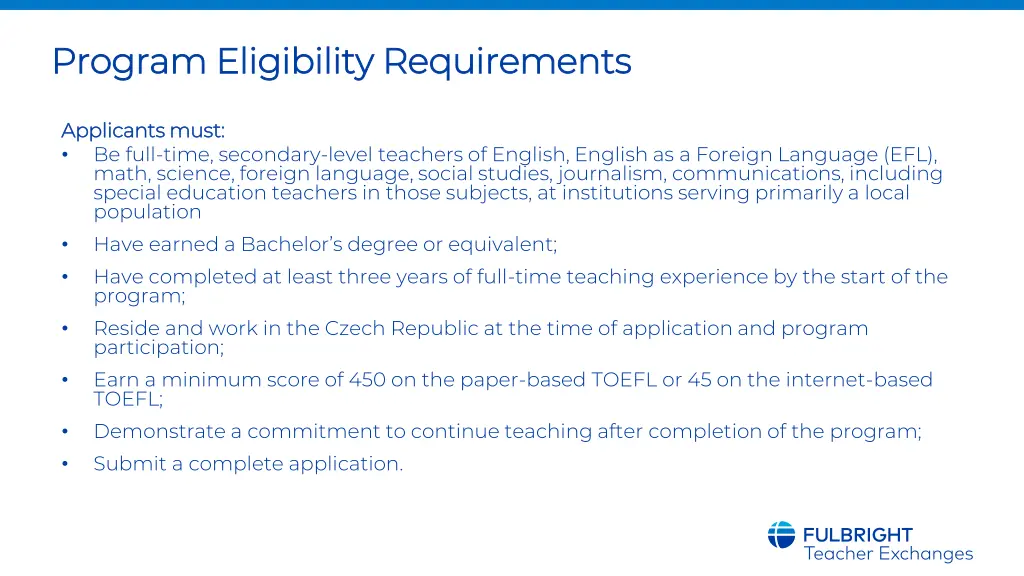 program eligibility requirements program