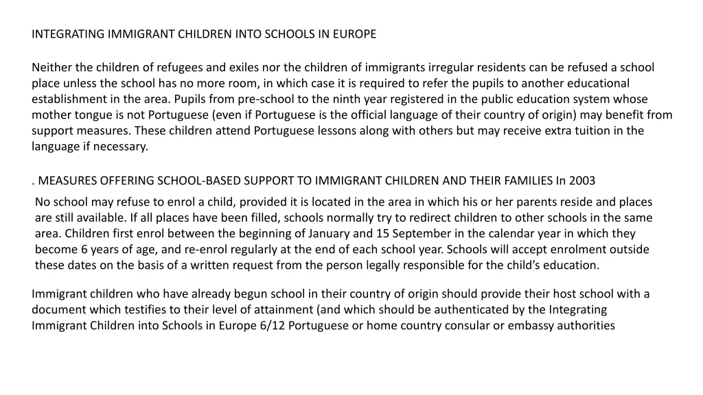 integrating immigrant children into schools