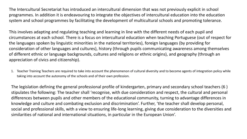 the intercultural secretariat has introduced